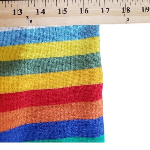Hot Dog Dionysian Vtg  70's Rainbow Striped Mock neck Sweater Xlarge - Picture 4 of 16